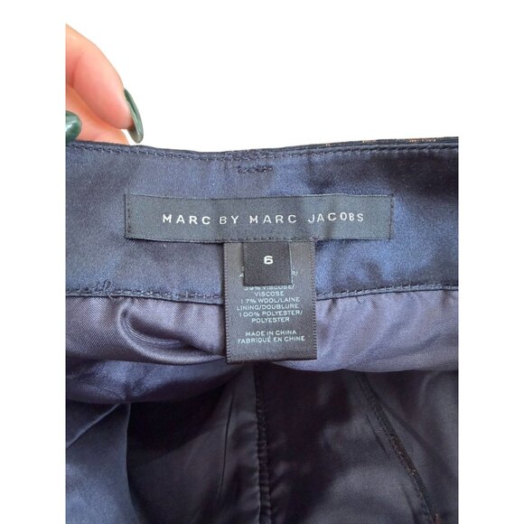 MARC BY MARC JACOBS Jaguar Print High Waist Wool Blend Shorts Size 6 - Picture 7 of 13